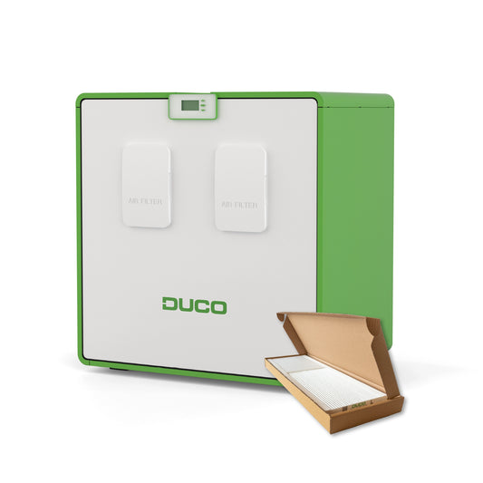 Product shot DucoBox Energy Comfort Plus + Filter set in box